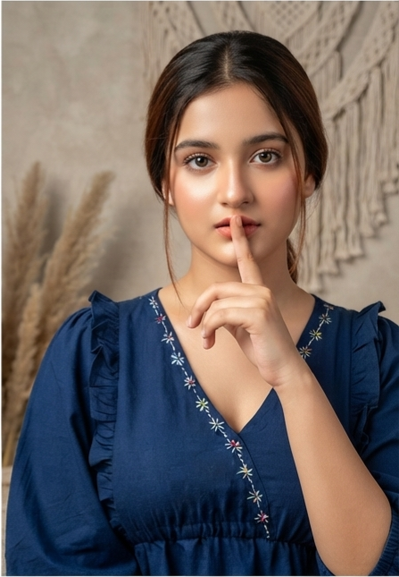 Livya- Denim Blue Hand Embroidered Tunic